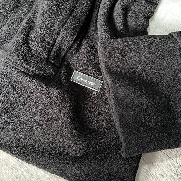 Y2K Calvin Klein Fleece Jacket Women’s sz XL Black Full Zip Pockets Performance - Picture 4 of 10